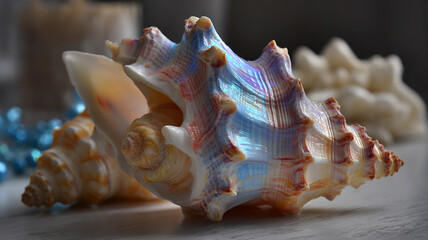 sea shell on white background background with sea shells