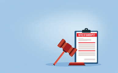  Bankruptcy legal law document process company insolvency during crisis recession picture of gavel judge
