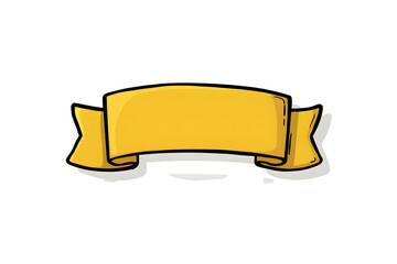 Yellow ribbon banner illustration for new year greeting and design.