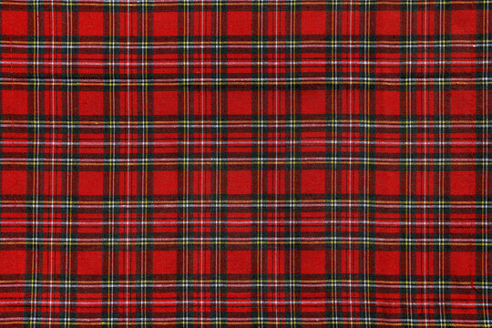 Christmas Tartan Plaid Seamless Design Checkered plaid. Cloth Pattern background of Scottish style. New year textile decorations. Red, Green white Black top view. empty tablecloth table cloth texture. - Powered by Adobe