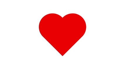 Beating pulsating pounding red heart on white background animation isolate. animated heartbeat egc pulse medical health symbol - Powered by Adobe