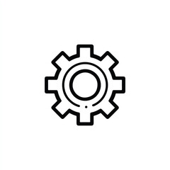 Gear icon in minimal style for settings and mechanical concepts symbolizing technology maintenance and industrial solutions in simple graphic design suitable for user interface
