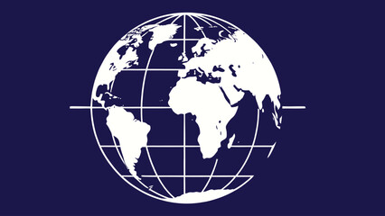 Clean and modern linear illustrations of the planet Earth, accurate continental outlines, longitude and latitude lines, and abstract global concepts in minimal vector style.