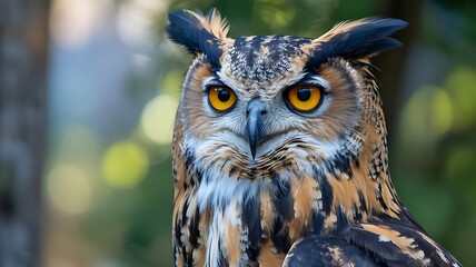 Eurasian Eagle Owl Intense Yellow Eyes
