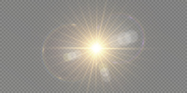 Vector transparent sunlight special lens flare light effect. 