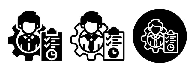 Management Plan Icon Collection Glyph & Mixed Style