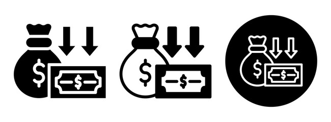 Direct Cost Icon Collection Glyph & Mixed Style