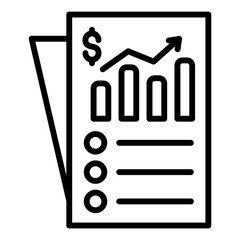 Stock Market Report Line Color Icon
