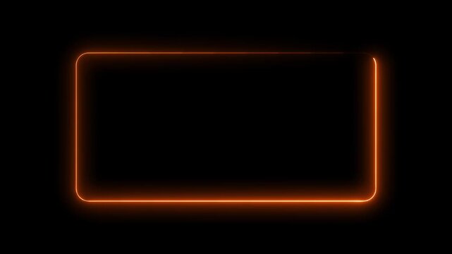 Glowing orange rectangle border with rounded corners on black background