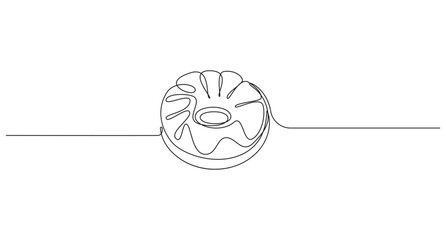 Fresh donuts Icon continuous single line art vector illustration,