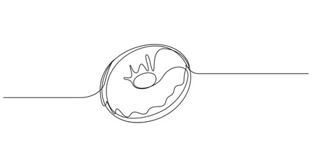 Fresh donuts Icon continuous single line art vector illustration,