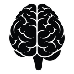Human brain silhouette illustration, an isolated graphic depicting intellect, memory, and cognitive function, ideal for neurology, education, and psychological concepts.
