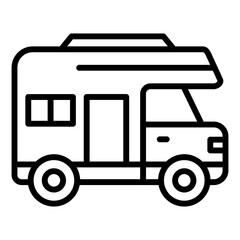 Camper Van Line Color Icon