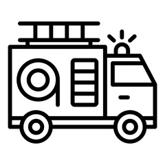 Firetruck Line Color Icon