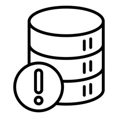Database Alert Line Color Icon