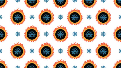 Fiery snowflake pattern with a unique design