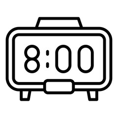 Digital Clock Line Color Icon