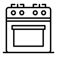 Gas Stove Line Color Icon