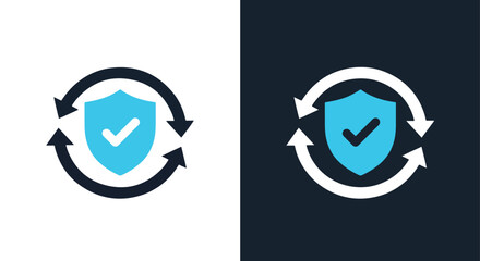 Continuous security update loop - Vector icon symbol for website - Icon vector - Blue icon vector - Line and glyph solid icon and logo template