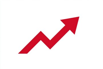 Red arrow graphic illustrating growth trend on white background, dynamic segmented design symbolizing success, progress, and upward movement, ideal for business, finance, or marketing themes