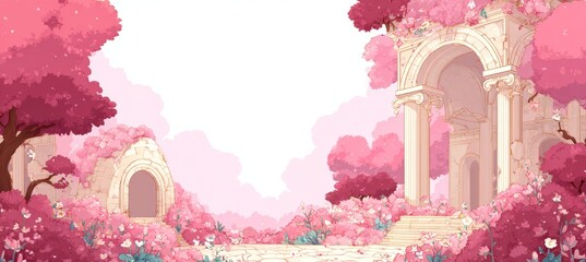 Love temple ruin. Landmark ancient religion building architecture. Generative AI technology.	
