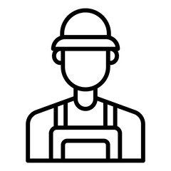 Male Farmer Line Color Icon