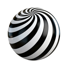 A Swirling Black and White Patterned Sphere Rendered in 3D