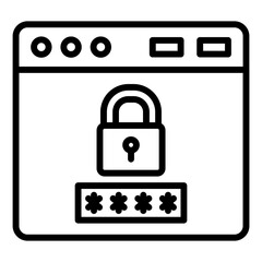 Browser Password Line Color Icon
