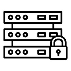 Fototapeta premium Server Security Line Color Icon