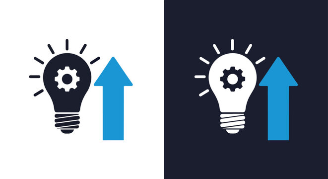 Innovation idea growth concept icon - Vector icon symbol for website - Icon vector - Blue icon vector - Line and glyph solid icon and logo template