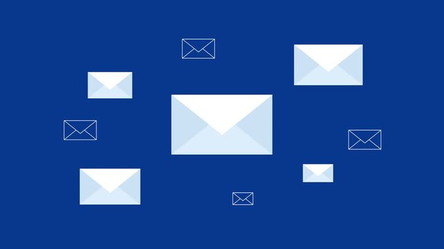 Email marketing campaign spreading viral messages animation