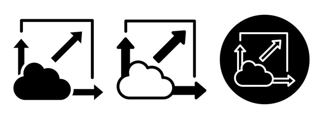 Cloud Scalability Icon Collection Glyph & Mixed Style
