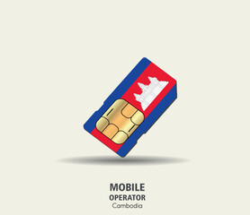 Cambodia SIM Card — 3D Global Mobile Telecommunications Illustration