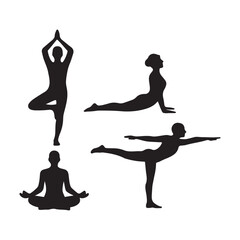 Fototapeta premium silhouette of a yoga pose