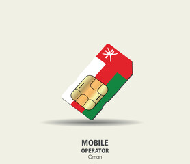 Oman SIM Card with National Flag – Mobile Communication Concept