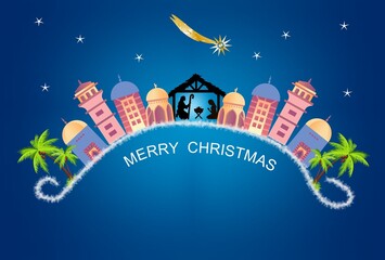 Composition with Bethlehem and Christmas inscription