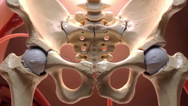 Hip joint dislocation animation showing movement