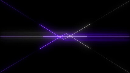 Abstract violet neon line animated on a black background. - Powered by Adobe