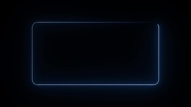 Glowing blue rounded rectangle frame on a dark background