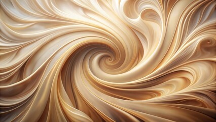 Abstract Swirling Cream-Colored Fluid Design with Soft Hues and Gentle Curves, Ideal for Elegant Backgrounds and Luxurious Textures