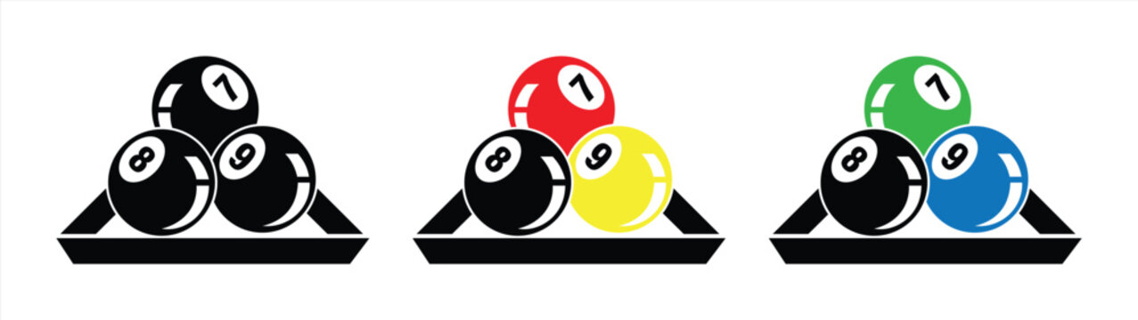 Billiard Balls Icon Set