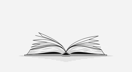open book on white background