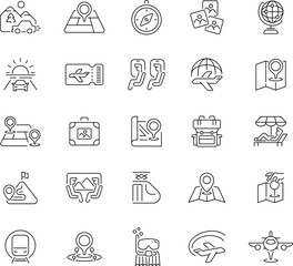 travel bags and luggage icons