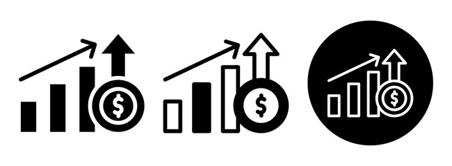 Profit Growth Icon Collection Glyph & Mixed Style