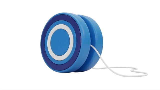 Blue yo yo toy trick play fun activity skill game childhood string classic retro vintage hobby 100characters on transparent background