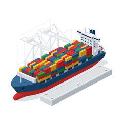 Maritime Logistics and International Shipping Vector Illustration