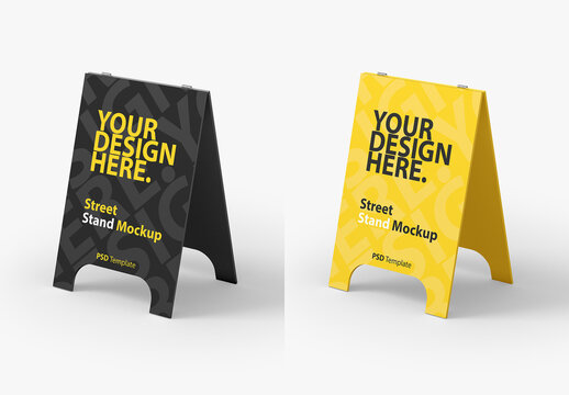 Street Board Stand Mockup