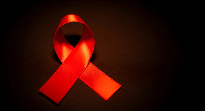 A Red Ribbon, a Symbol of Solidarity and Awareness, Representing the Global Fight Against AIDS and HIV, Promoting Hope and Support for Affected Individuals and Communities