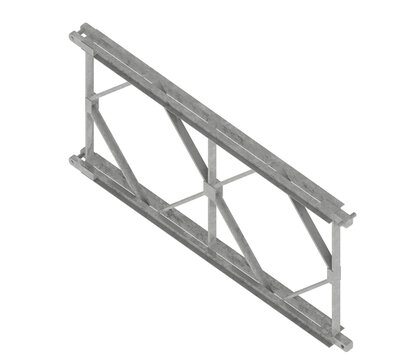single bailey bridge metal panel for 3d kitbash and modular environment asset creation, isometric 3d view
