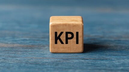 Enhancing data management and performance standards with kpi icon on wooden block in business environment